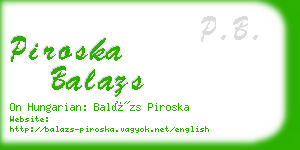 piroska balazs business card